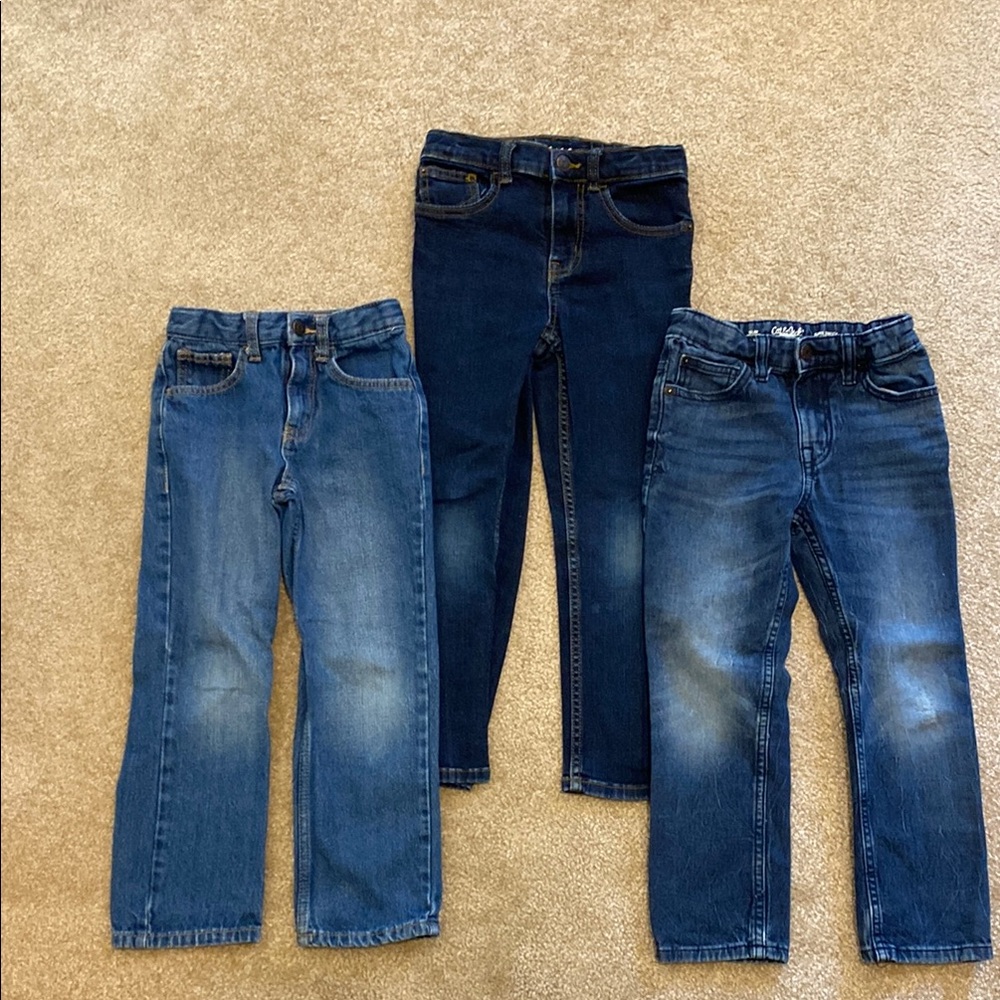 Bundle of 3 Cat & Jack Relaxed Straight & Skinny Jeans Kids Size 6 & 7